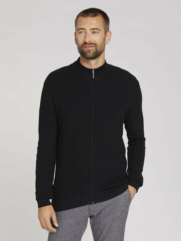 TOM TAILOR Knit Cardigan in Black