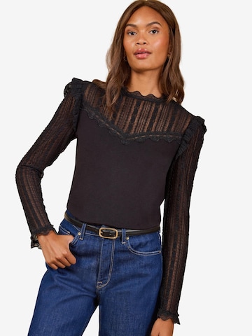 love & roses - Camiseta en negro: frente
