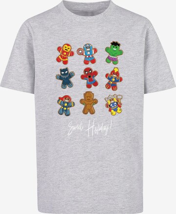 T-Shirt 'Marvel - Gingerbread Avengers' ABSOLUTE CULT en gris : devant