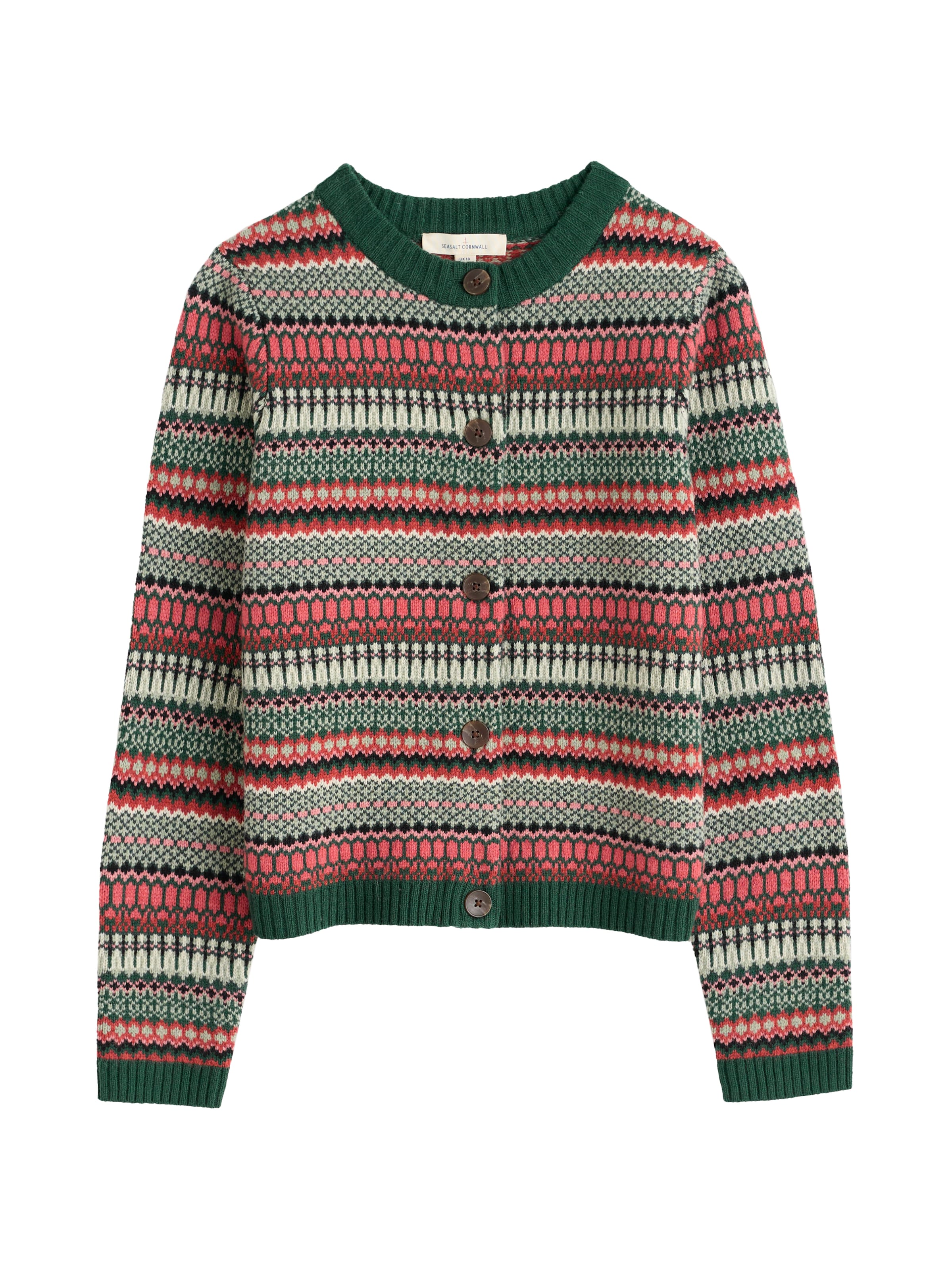 Seasalt Cornwall Neuletakki 'Percella Cove' värissä vihreä: etupuoli