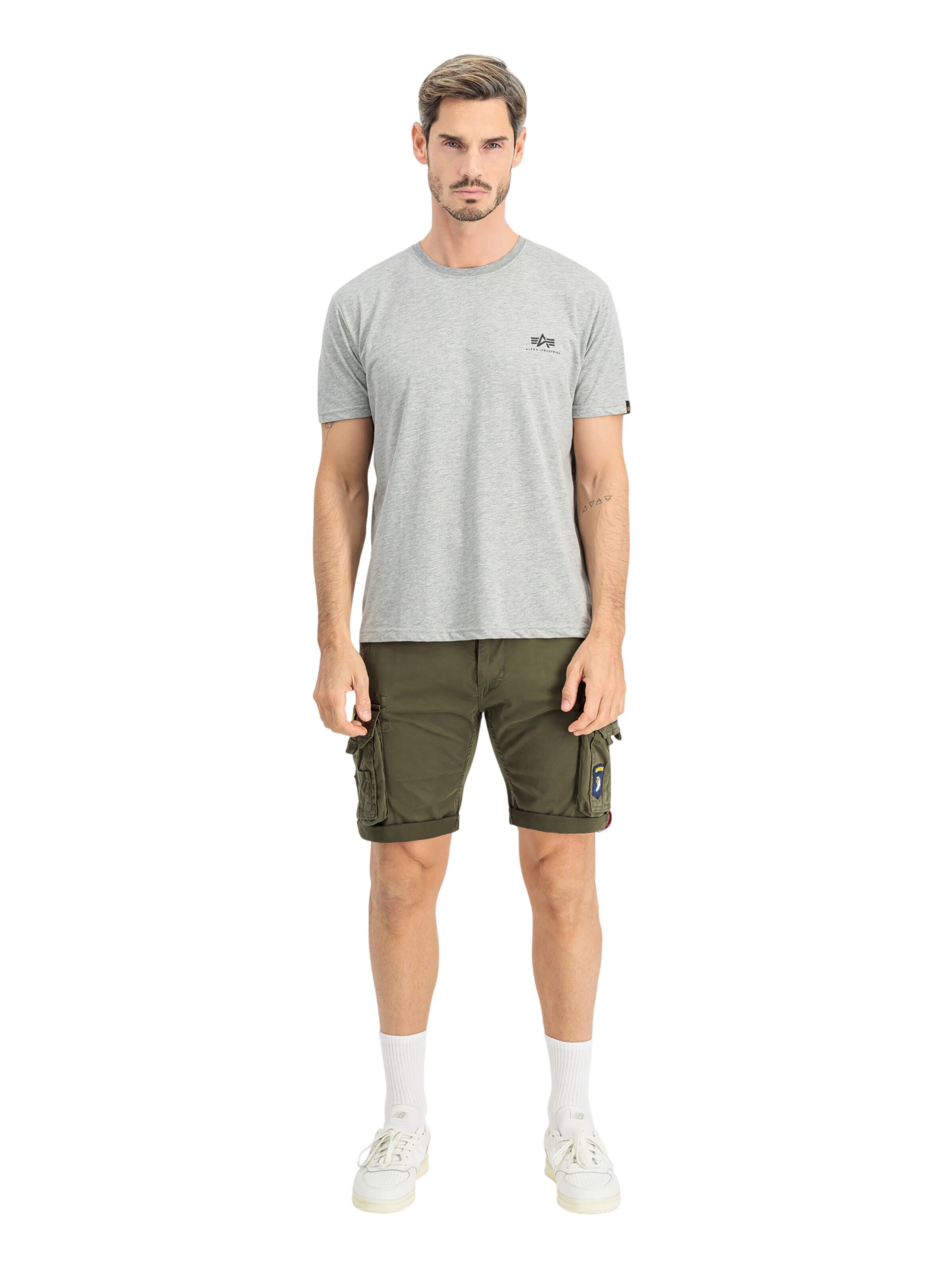 ALPHA INDUSTRIES Regular fit Shirt 'Basic Small Logo' in Grey