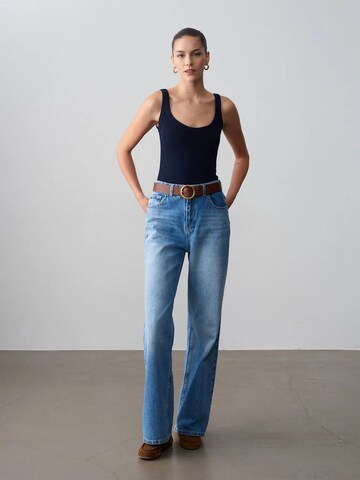 Dilvin Blouse Bodysuit in Blue