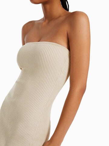 Bershka Knitted dress in Beige