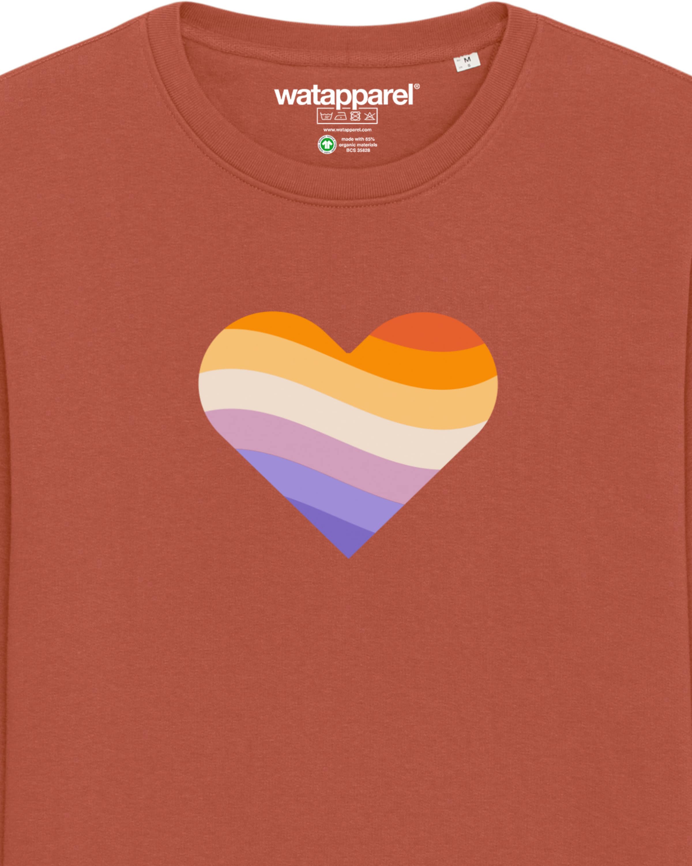 Sweat-shirt ' Rainbow Heart ' Watapparel en marron