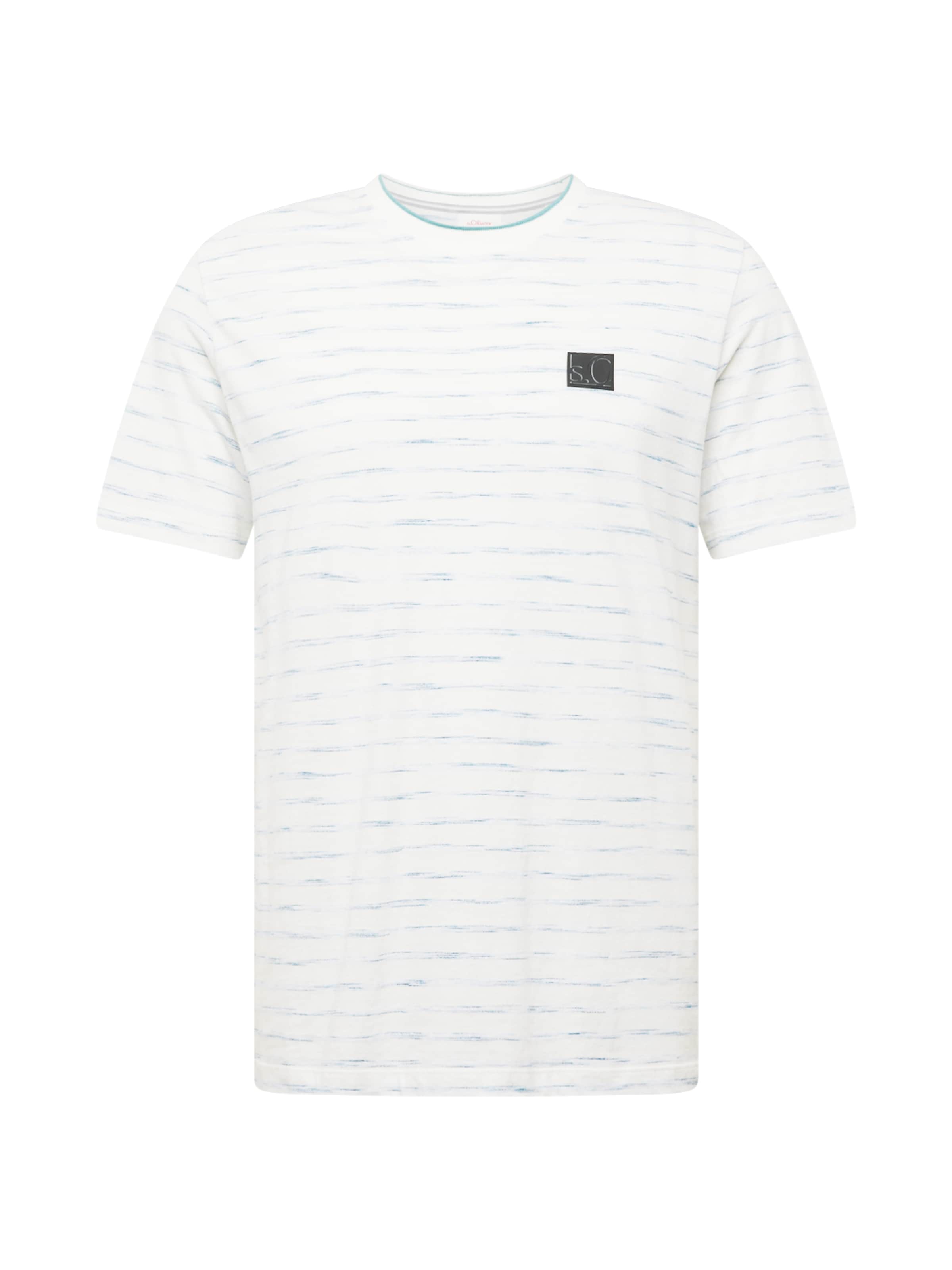 s.Oliver T-Shirt en bleu clair / noir / blanc, Vue avec produit