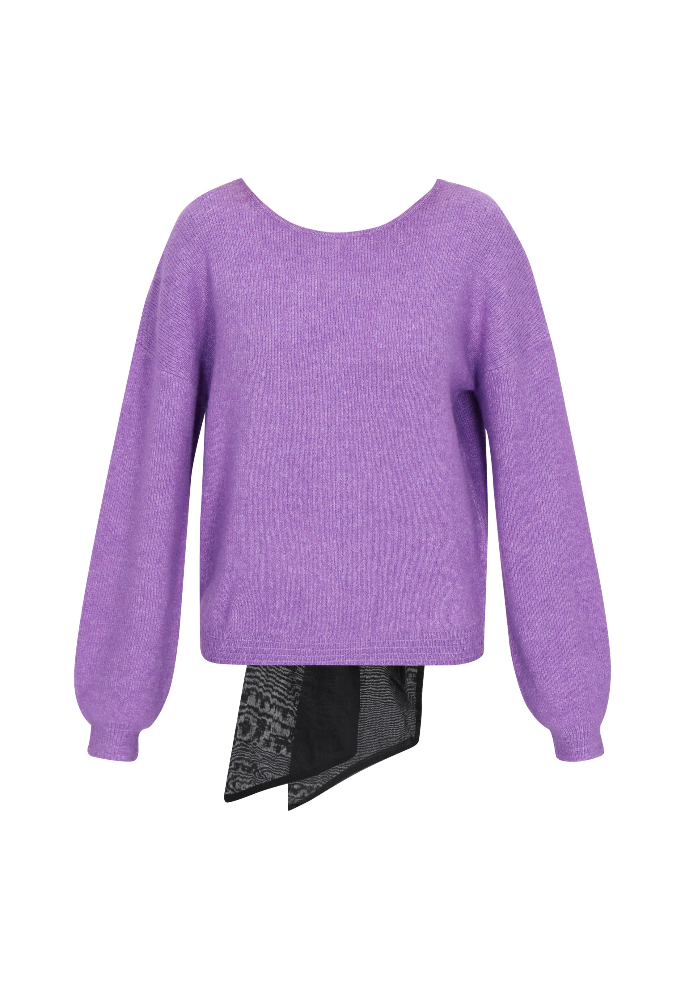 Pulover de la faina pe mov: față