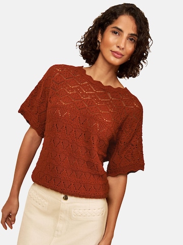 love & roses Sweter w kolorze pomarańczowy: przód