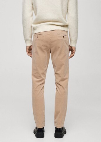 MANGO MAN Slim fit Pants 'Berdam' in Beige