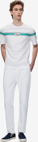LTB Jeans Shirt 'Striped Logo T-Shirt' in White: front