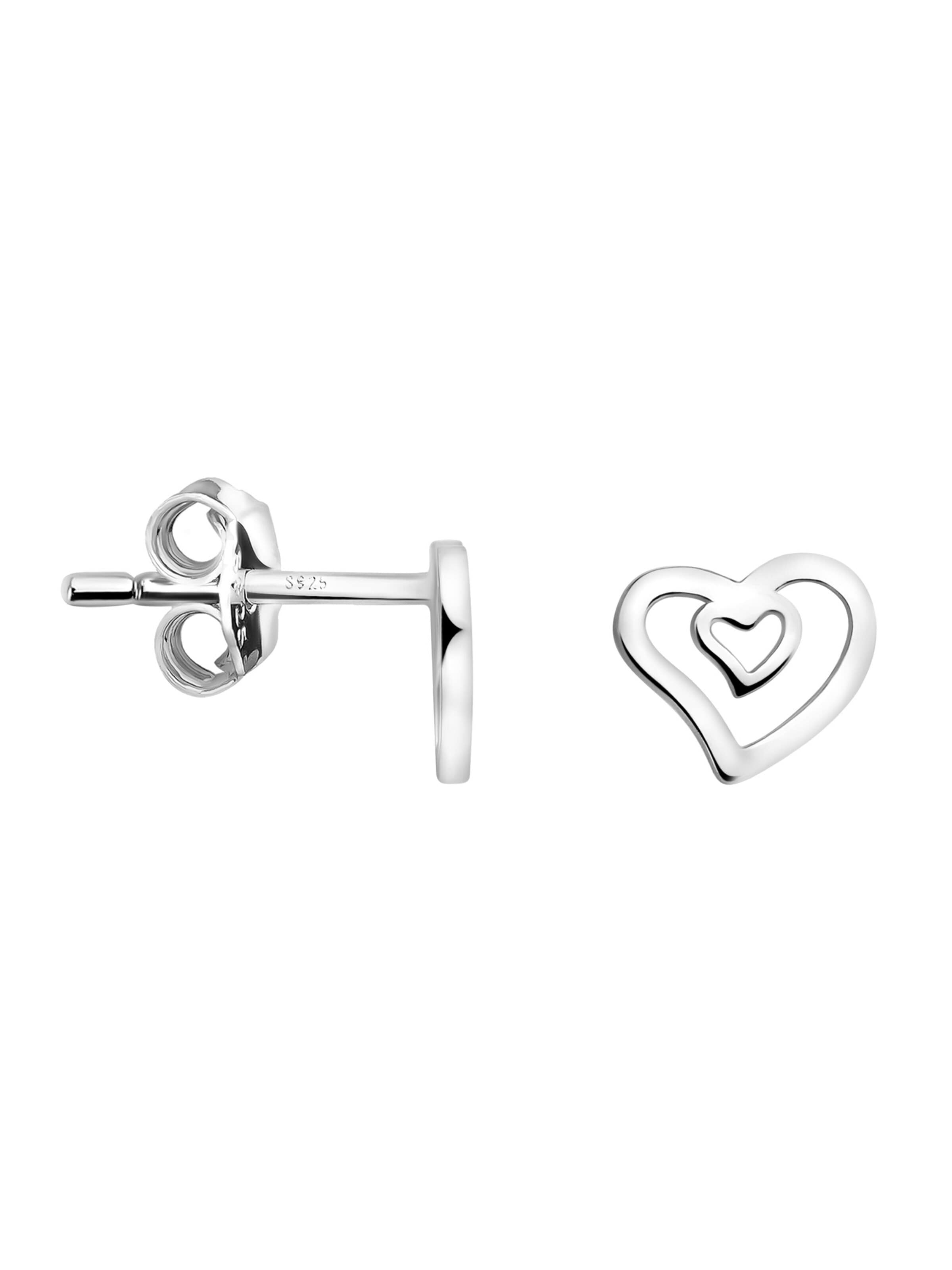 Sofia Milani Earrings 'Doubled Heart' in Silver: front