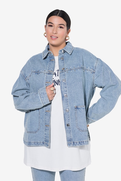 Studio Untold Tussenjas in de kleur Blauw denim, Productweergave