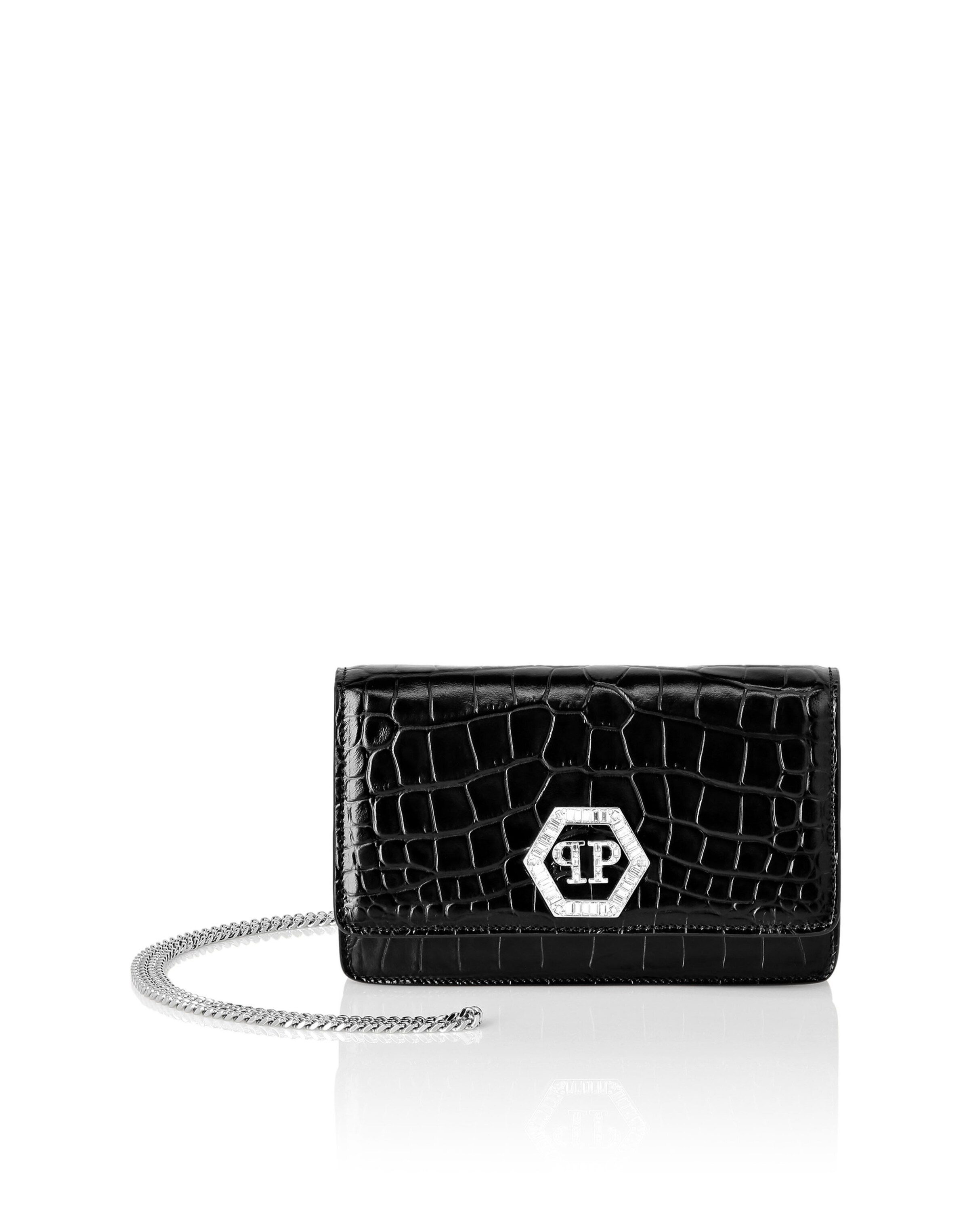 Philipp Plein - Bolso de noche en negro: frente