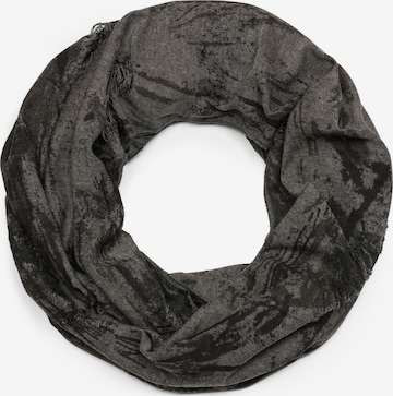 styleBREAKER Schlauchschal 'Gemusterter Loop Schal im Destroyed used Look' in Grau: Vorderseite