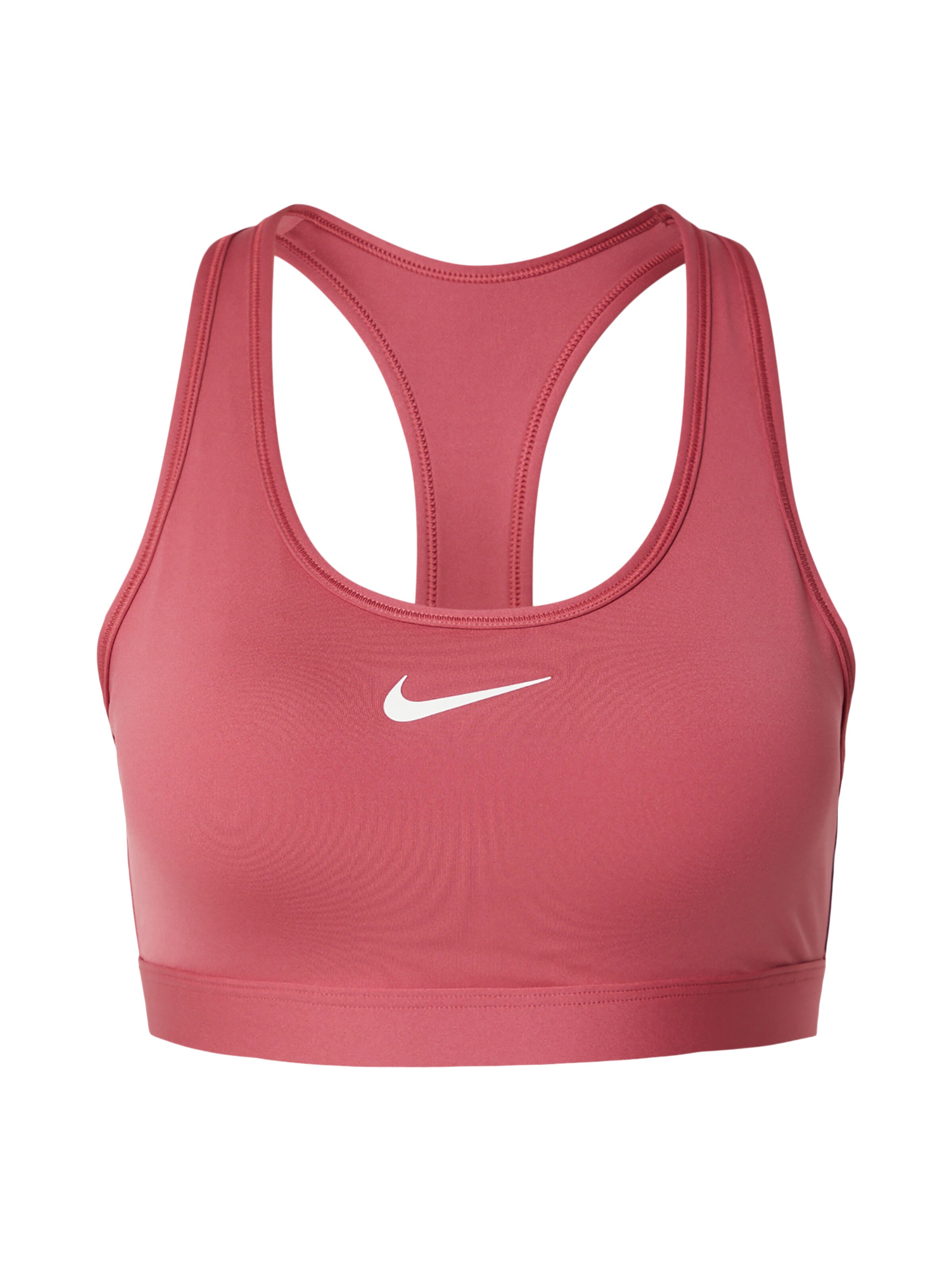 NIKE Спортивный бюстгальтер 'Swoosh' в Красный: спереди