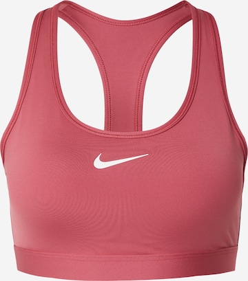 NIKE Спортивный бюстгальтер 'Swoosh' в Красный: спереди