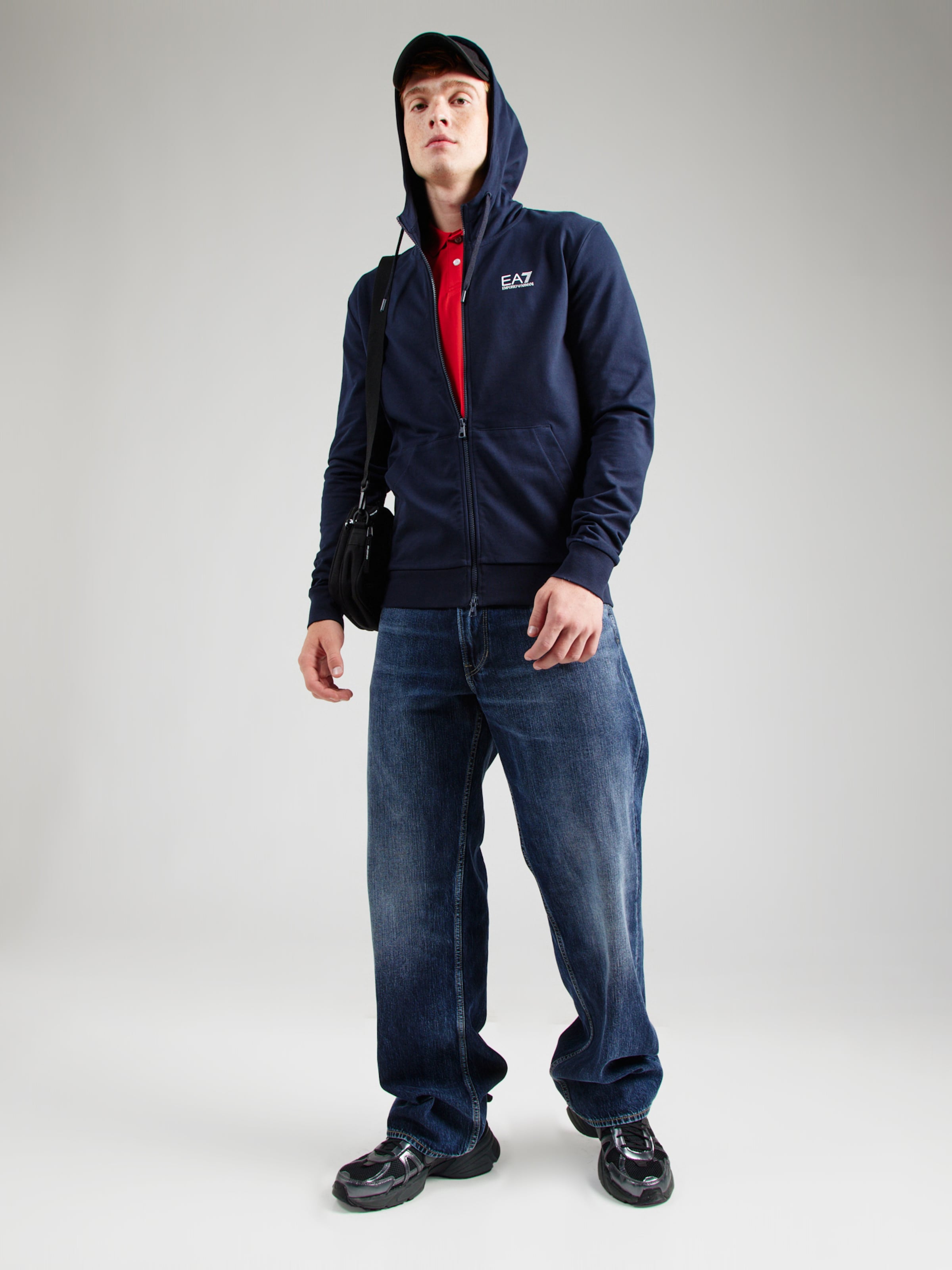 EA7 Emporio Armani Zip-Up Hoodie in Navy | ABOUT YOU