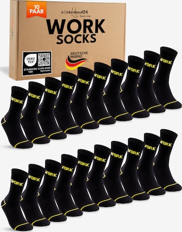 sockenkauf24 Socken 'WORK Socken' in Schwarz: Vorderseite