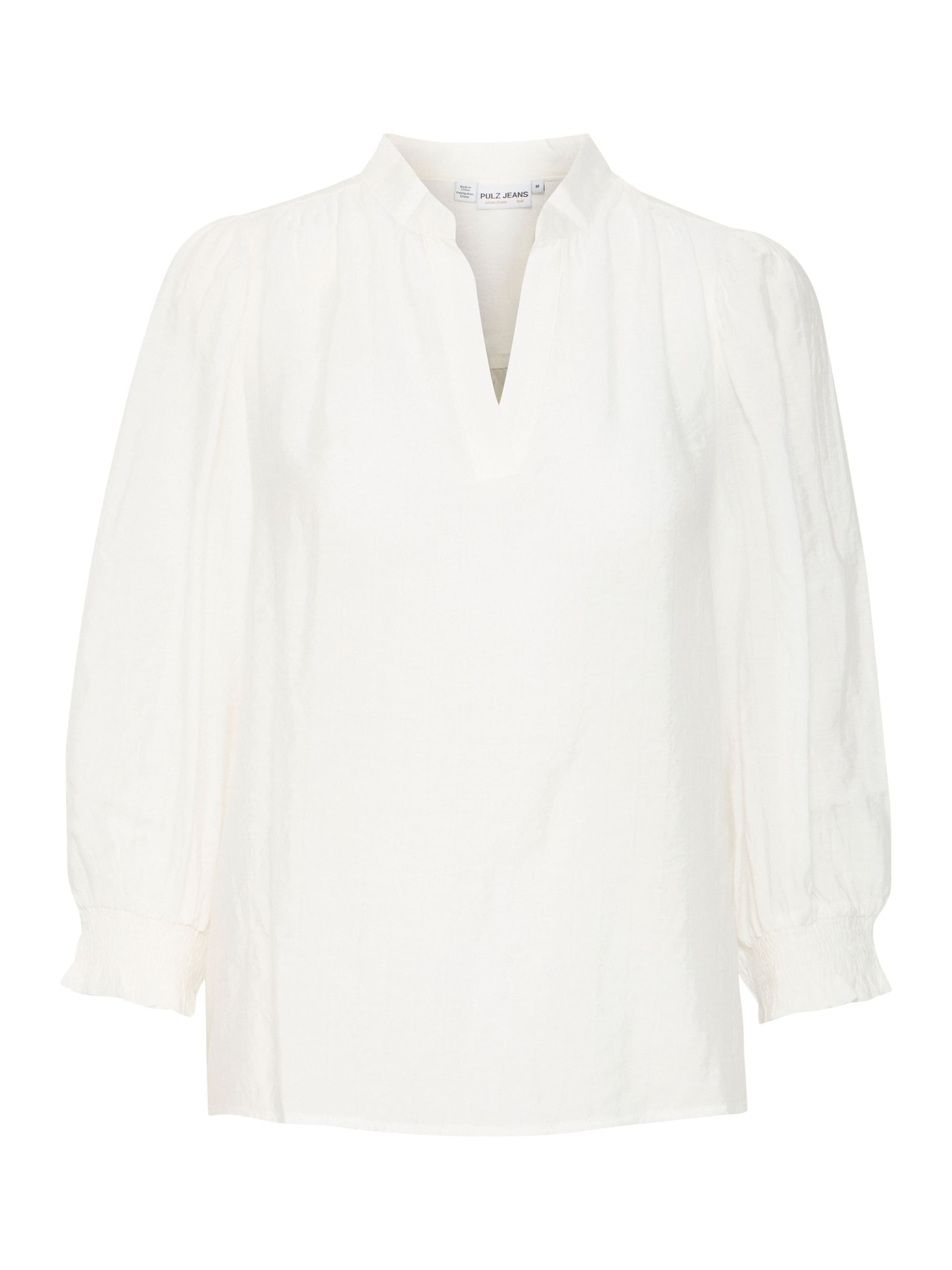 PULZ Jeans Bluse 'Mira' in Weiß: Vorderseite