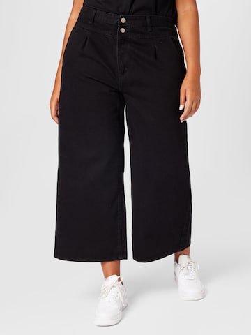 Dorothy Perkins Curve Wide leg Jeans in Zwart: voorkant