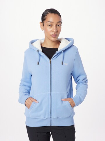 Superdry Zip-Up Hoodie 'Essential' in Blue: front