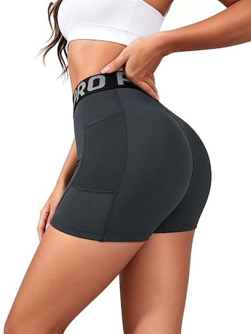 KoJooin Slimfit Spodnie 'Damen High-Waist-Sportshorts mit figurbetontem Schnitt für Yoga und Training' w kolorze szary