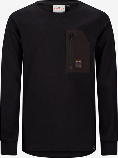 Retour Jeans T-shirt 'Cornelio' i mörkbrun / orange / svart, Produktvy