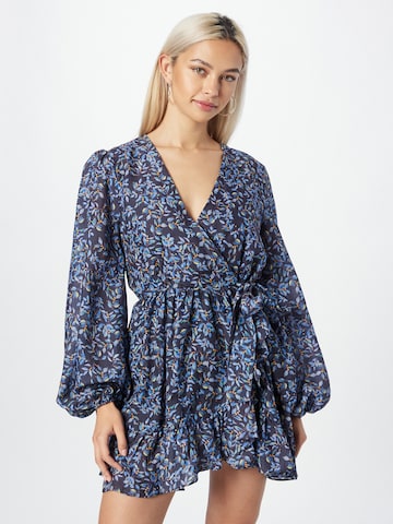 Robe 'KIERA' Bardot en bleu : devant