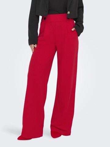 JDY Wide leg Pleat-front trousers 'JDYGEGGO' in Red: front