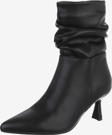 Ital-Design Stiefelette in Schwarz: Vorderseite