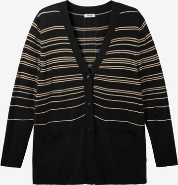 SHEEGO Knit Cardigan in Black: front