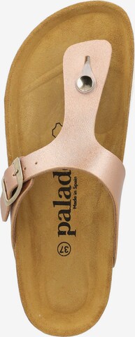 Palado T-Bar Sandals 'Kos Metallic' in Beige