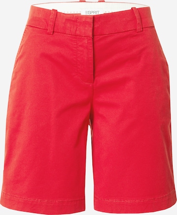 Regular Pantalon chino ESPRIT en rouge : devant