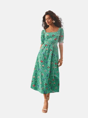 love & roses Jurk in Groen: voorkant