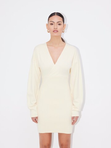 LeGer by Lena Gercke Knitted dress 'Thalke' in Beige: front