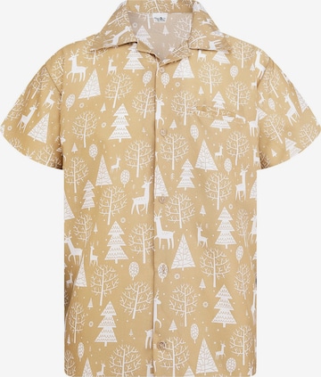 Camicia 'Christmas Reindeer' di King Kameha in verde: frontale