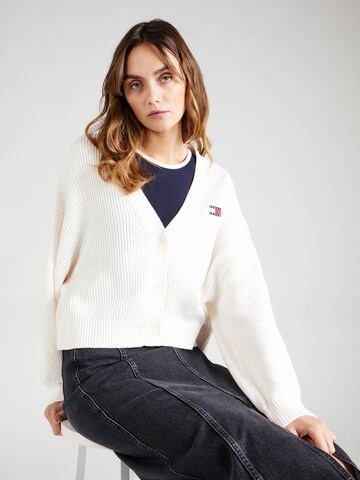 Tommy Jeans - Casaco de malha 'ESSENTIAL' em branco: frente