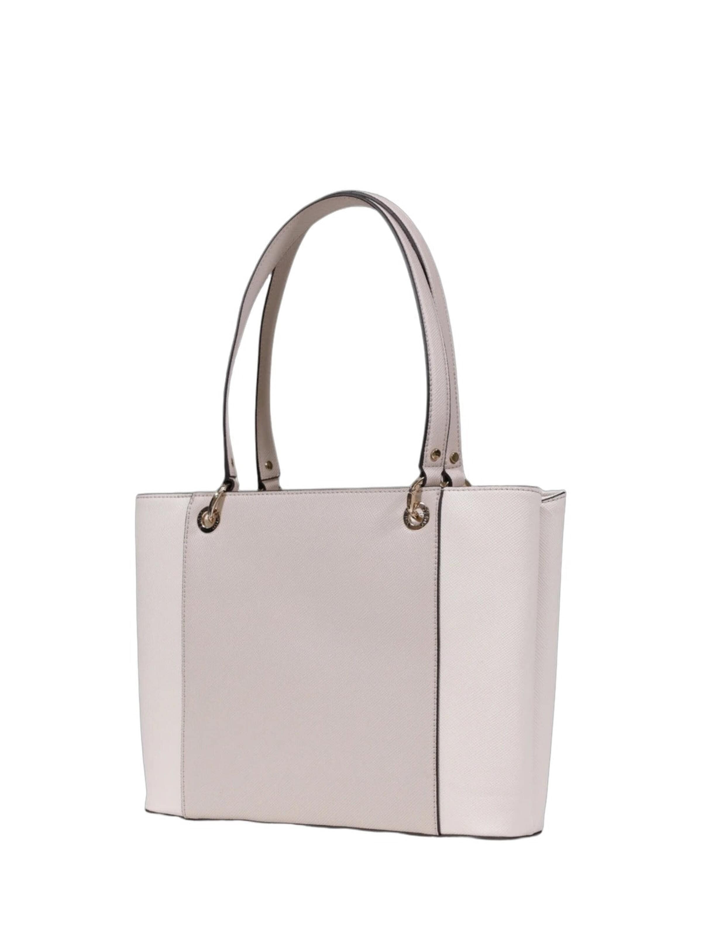 balta GUESS Pirkinių krepšys 'Guess Sac Bandoulière Bramina Small Satche Off White/Taupe'
