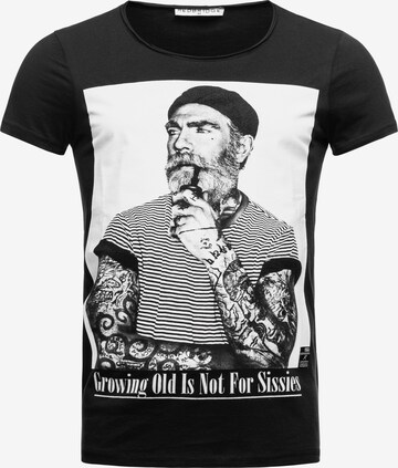 Redbridge T-Shirt 'Manhattan Uncle Pipe' in Schwarz: predná strana