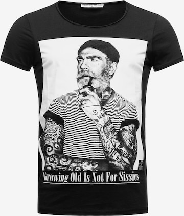 Redbridge T-Shirt 'Manhattan Uncle Pipe' in Schwarz: predná strana