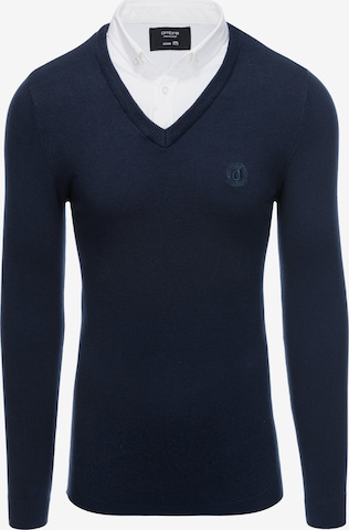 Pull-over 'E120' Ombre en bleu : devant