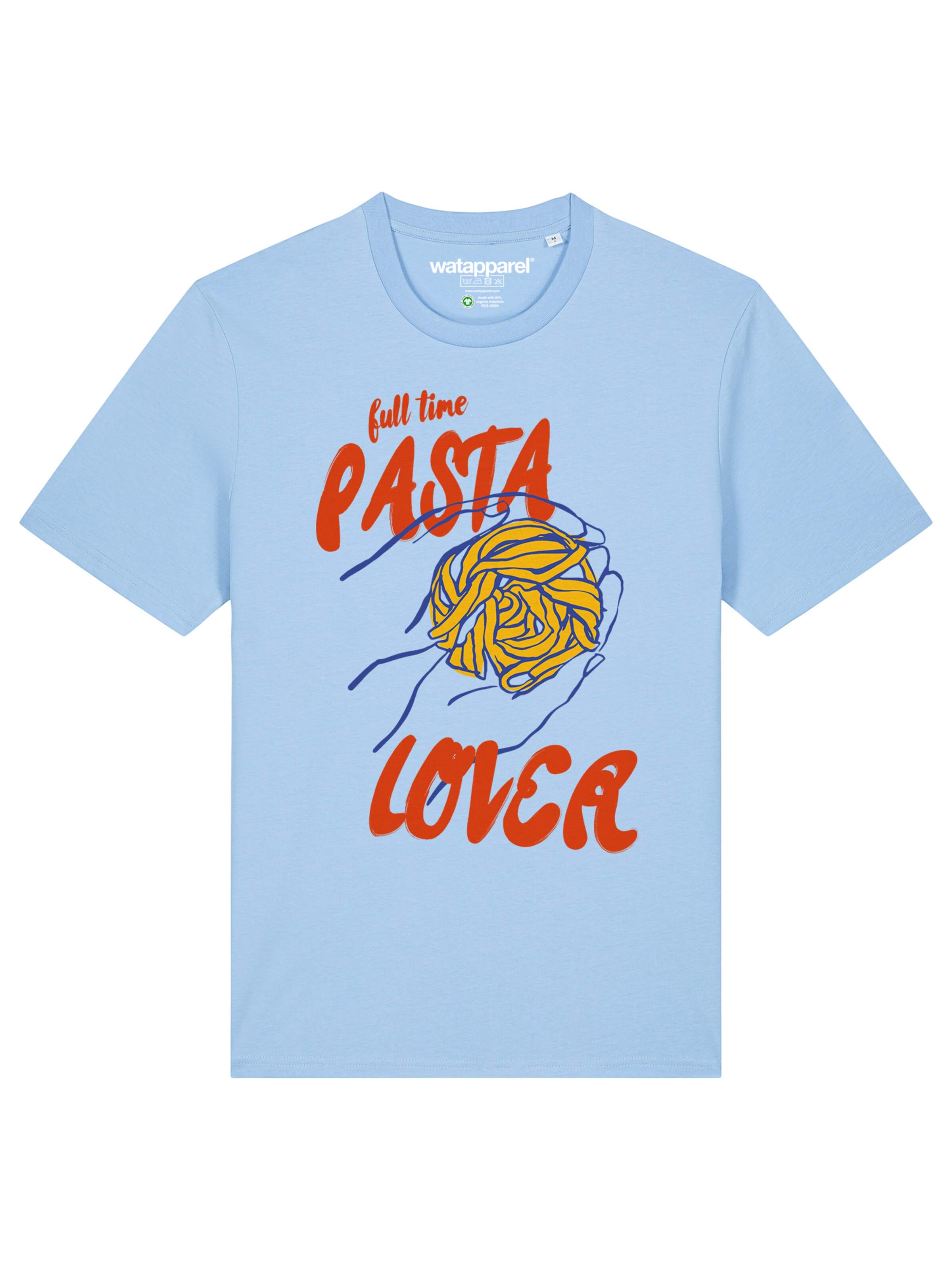 Watapparel Shirt 'Pasta Lover' in Blauw: voorkant