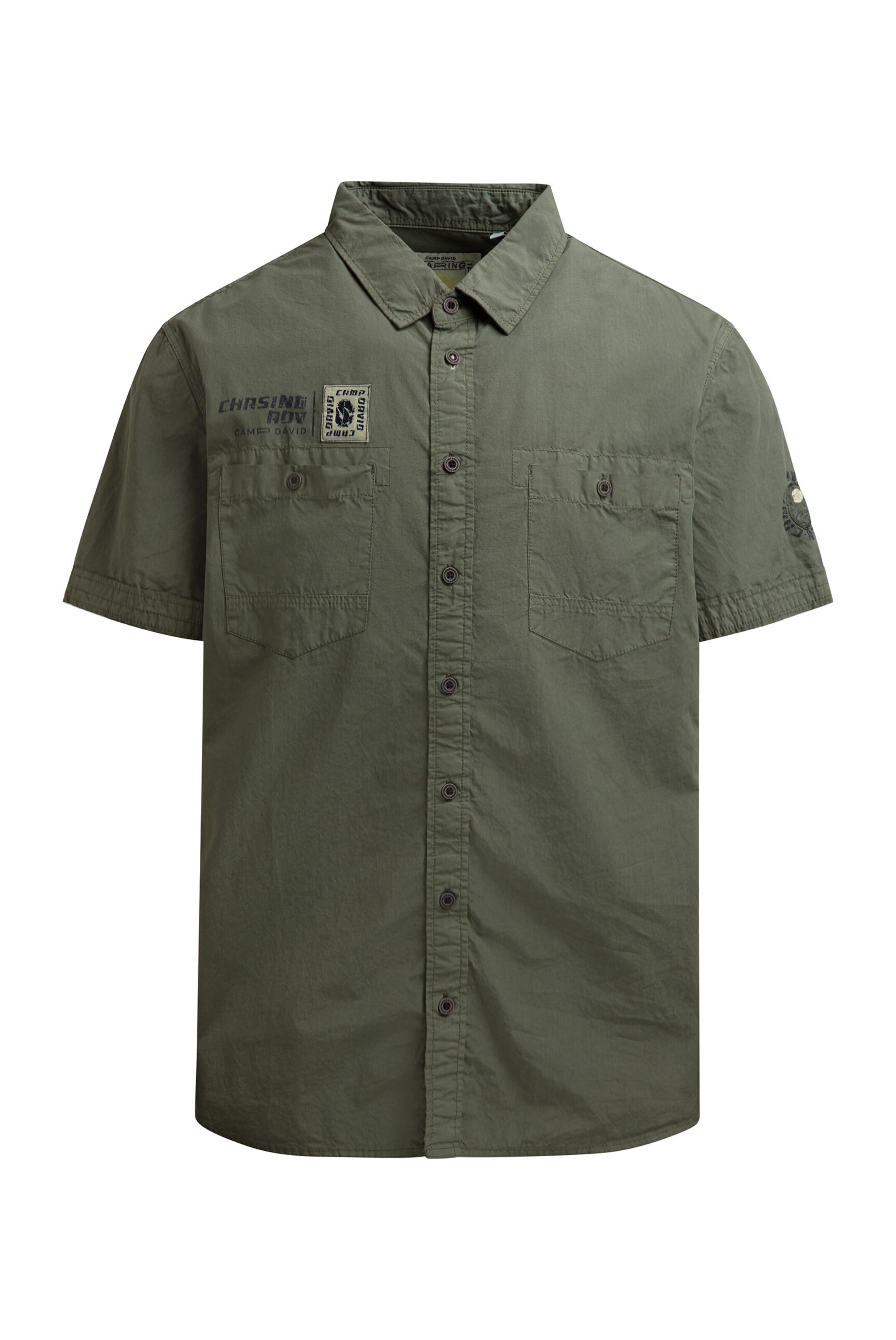 CAMP DAVID Regular fit Button Up Shirt in Green: front