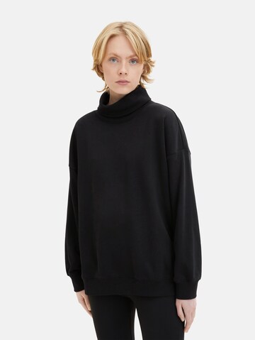 TOM TAILOR DENIM Sweatshirt in Black: front