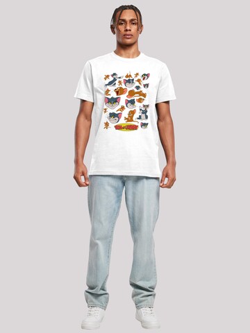 T-Shirt 'Tom And Jerry Many Faces' F4NT4STIC en blanc