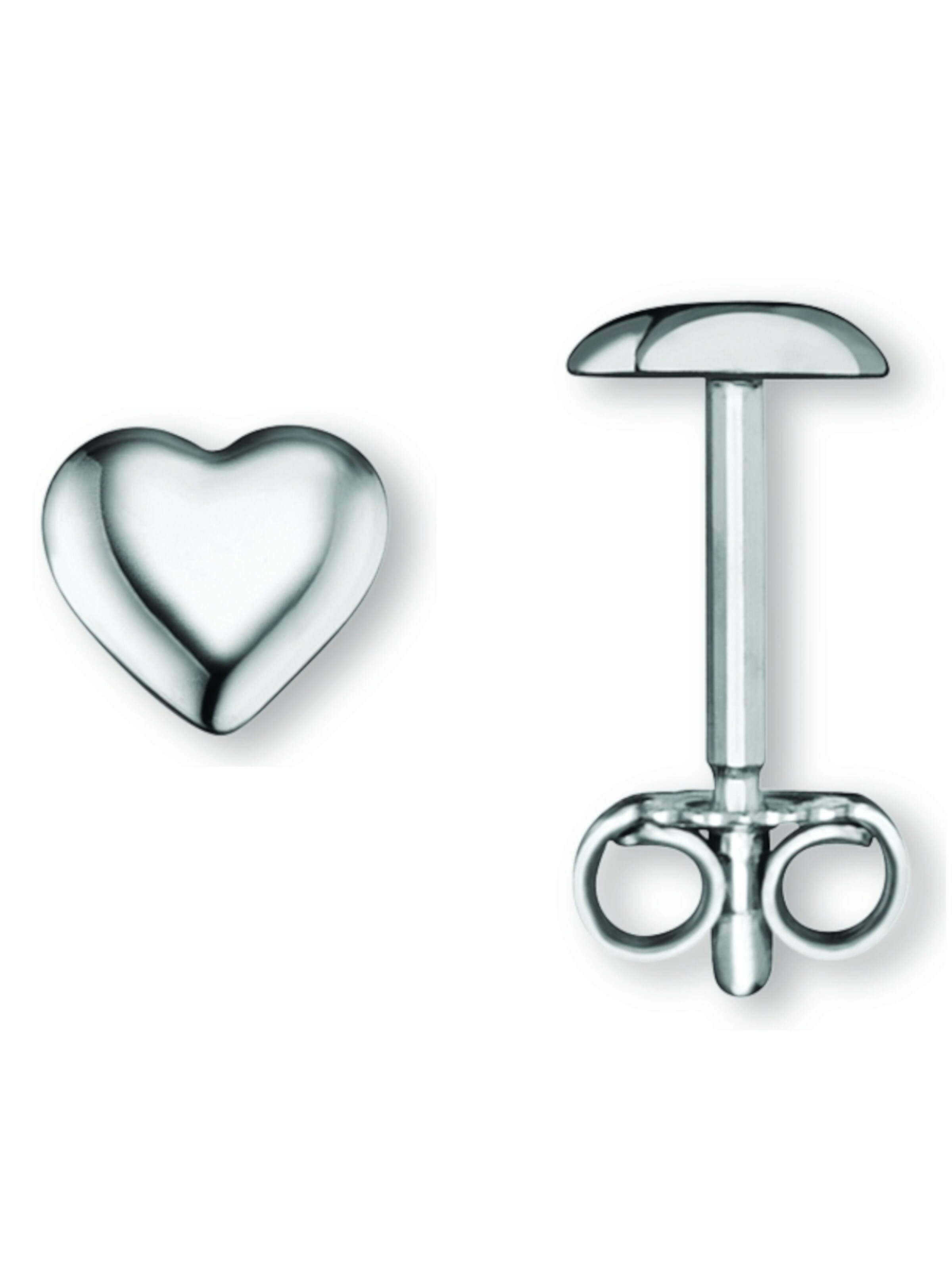 ONE ELEMENT Ohrringe 'Herz' in Silber