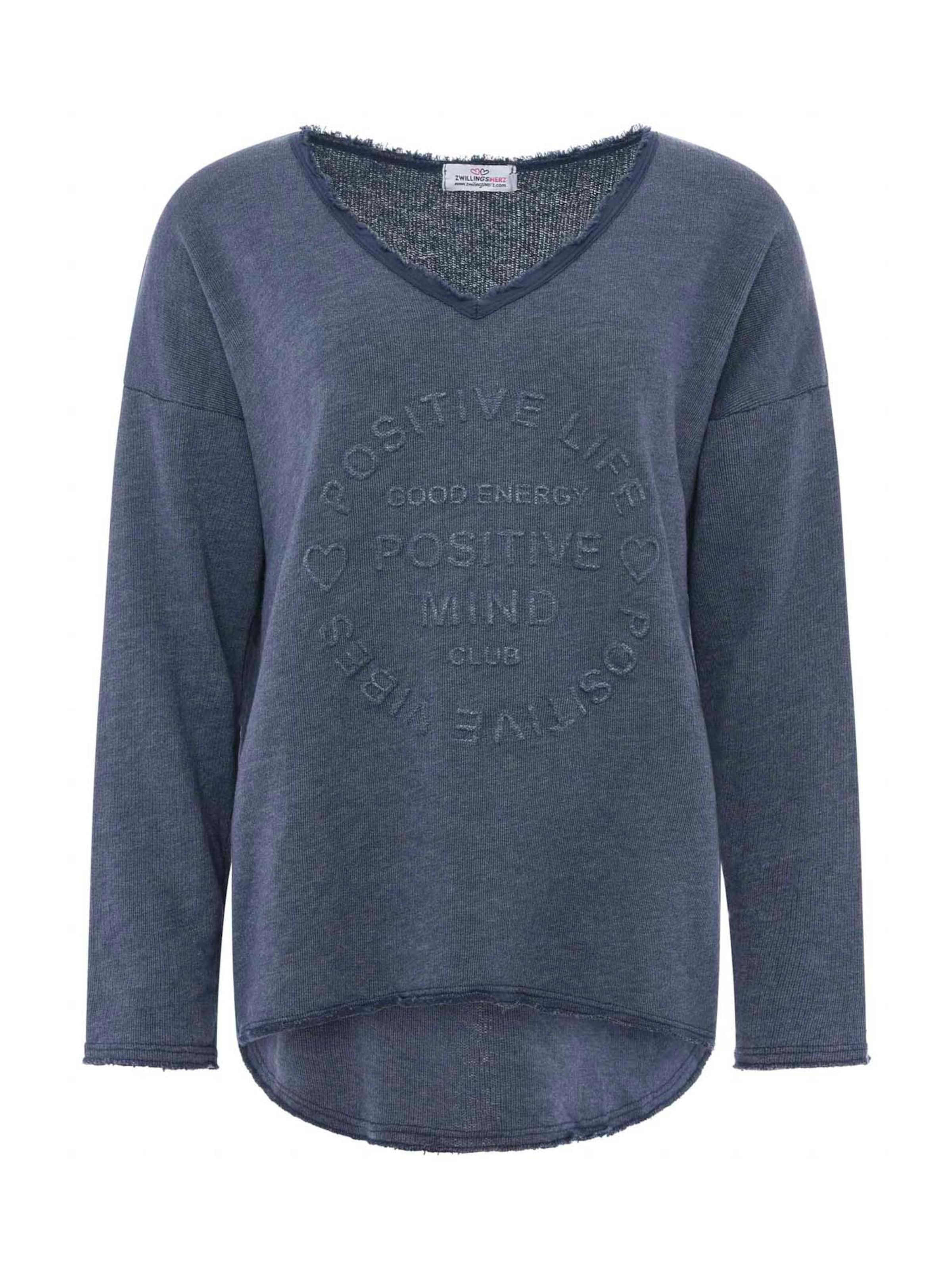 Zwillingsherz Bluzka sportowa &#x27;Positive Mind&#x27; w kolorze niebieski: przód