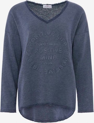 Felpa 'Positive Mind' di Zwillingsherz in blu: frontale