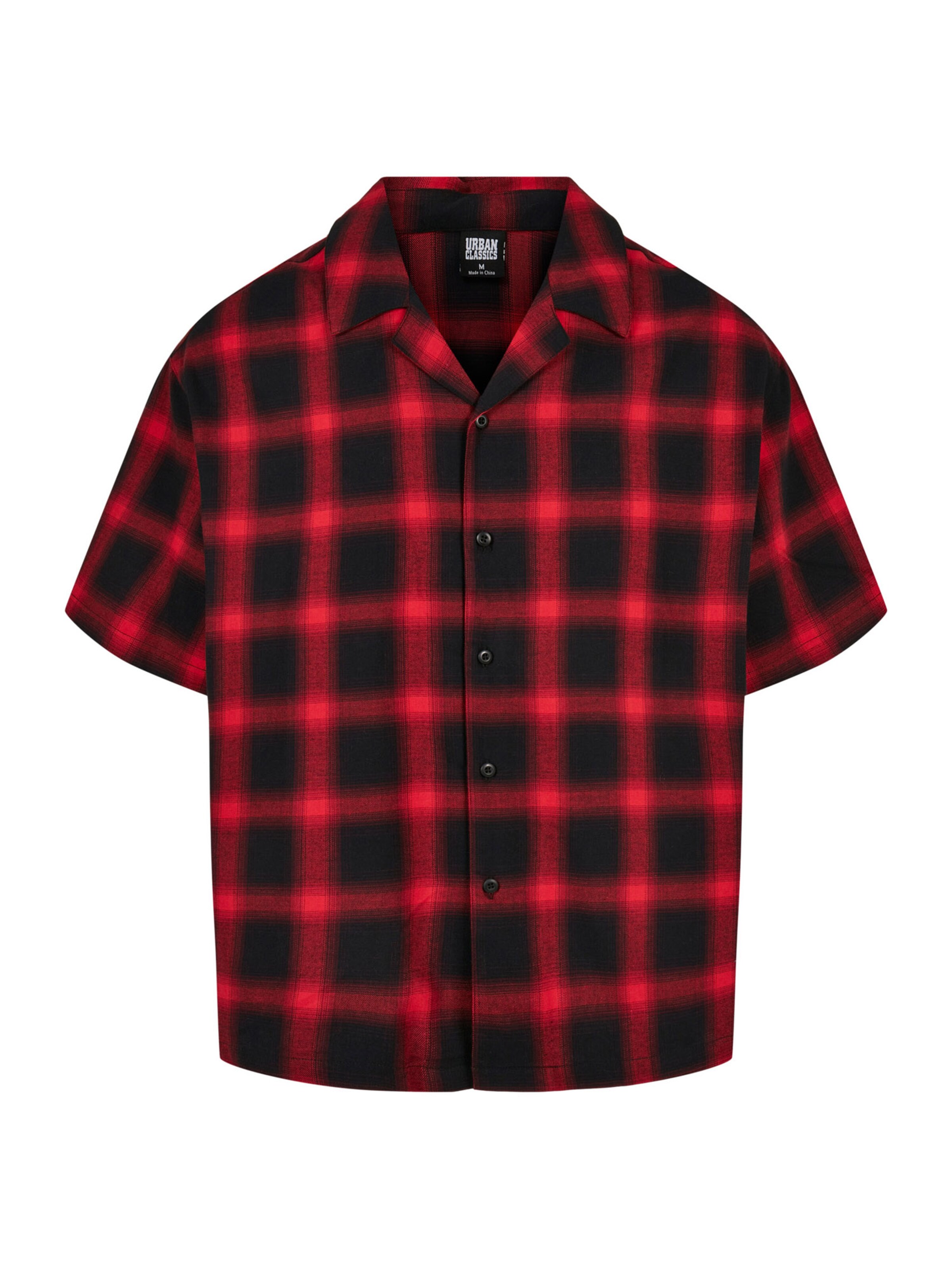 Urban Classics Comfort fit Overhemd in Zwart: voorkant