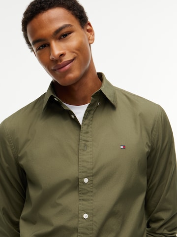 TOMMY HILFIGER Regular fit Риза 'FLEX' в зелено