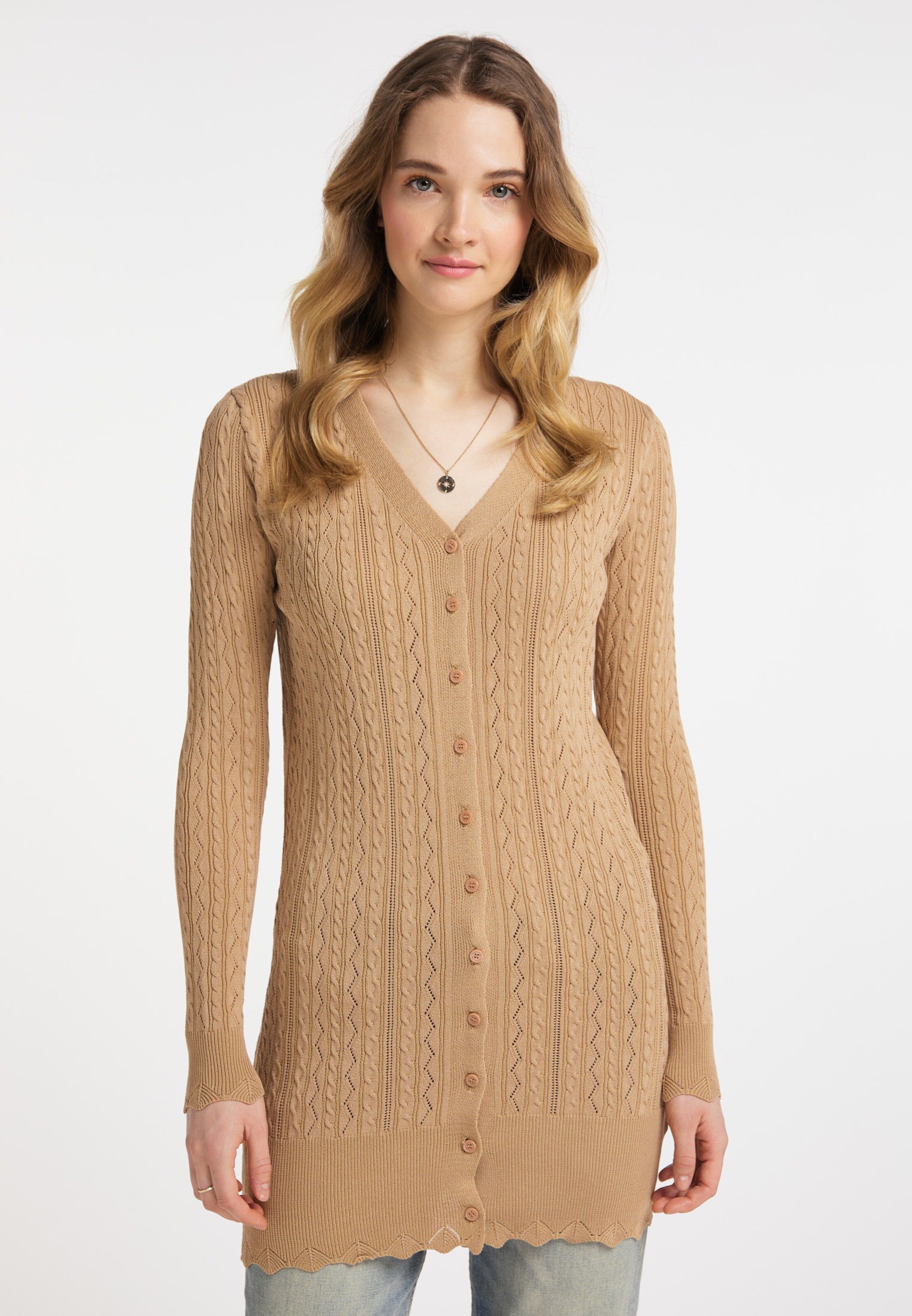 Frauen Pullover & Strick DreiMaster Vintage Strickjacke in Braun - DZ95656 Frauen Pullover & Strick DreiMaster Vintage Strickjacke in Braun - DZ95656